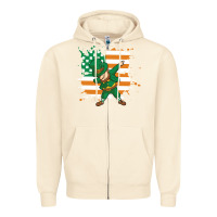 Sandshell dabbing leprechaun irish american flag Zipper Hoodie - linhVisuals