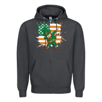 Smoke dabbing leprechaun irish american flag Zipper Hoodie - linhVisuals
