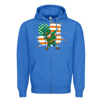 True Royal dabbing leprechaun irish american flag Zipper Hoodie - linhVisuals