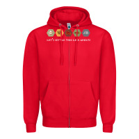 Red let's settle this like adults board game night shirt Zipper Hoodie - linhVisuals