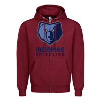 Burgundy suitable-memphis-grizzlies-worn Zipper Hoodie - linhVisuals