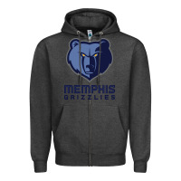 Charcoal Heather suitable-memphis-grizzlies-worn Zipper Hoodie - linhVisuals