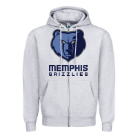 Heather Grey suitable-memphis-grizzlies-worn Zipper Hoodie - linhVisuals