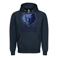 Navy suitable-memphis-grizzlies-worn Zipper Hoodie - linhVisuals