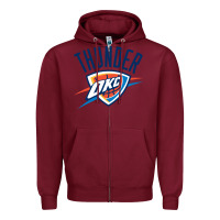 Burgundy suitable-oklahoma-city-thunder-worn Zipper Hoodie - linhVisuals
