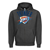 Charcoal Heather suitable-oklahoma-city-thunder-worn Zipper Hoodie - linhVisuals