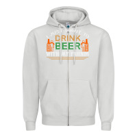 Dove Grey i just want to drink with my friends Zipper Hoodie - linhVisuals