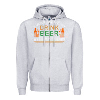 Heather Grey i just want to drink with my friends Zipper Hoodie - linhVisuals