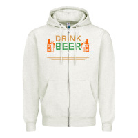Oatmeal Heather i just want to drink with my friends Zipper Hoodie - linhVisuals