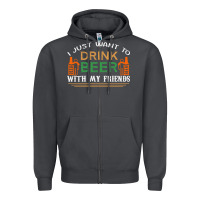 Smoke i just want to drink with my friends Zipper Hoodie - linhVisuals