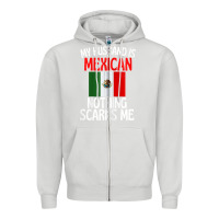 Dove Grey my husband is mexican nothing scares me funny husband zip hoodie Zipper Hoodie - linhVisuals