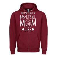Burgundy basketball t  shirt basketball mom life t  shirt Zipper Hoodie - linhVisuals