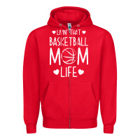 Red basketball t  shirt basketball mom life t  shirt Zipper Hoodie - linhVisuals