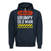 Navy funny danger grumpy old man sarcastic saying, retirement t shirt Zipper Hoodie - linhVisuals