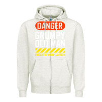 Oatmeal Heather funny danger grumpy old man sarcastic saying, retirement t shirt Zipper Hoodie - linhVisuals