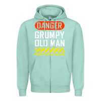 Seafoam funny danger grumpy old man sarcastic saying, retirement t shirt Zipper Hoodie - linhVisuals