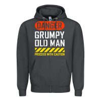 Smoke funny danger grumpy old man sarcastic saying, retirement t shirt Zipper Hoodie - linhVisuals