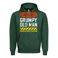 Sports Green funny danger grumpy old man sarcastic saying, retirement t shirt Zipper Hoodie - linhVisuals