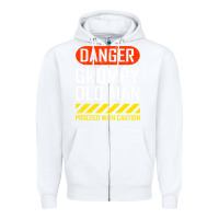 White funny danger grumpy old man sarcastic saying, retirement t shirt Zipper Hoodie - linhVisuals