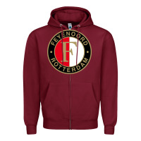 Burgundy europe, feyenoord, action Zipper Hoodie - linhVisuals