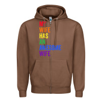 Chestnut my wife has an awesome wife funny lesbian wedding gift t shirt Zipper Hoodie - linhVisuals