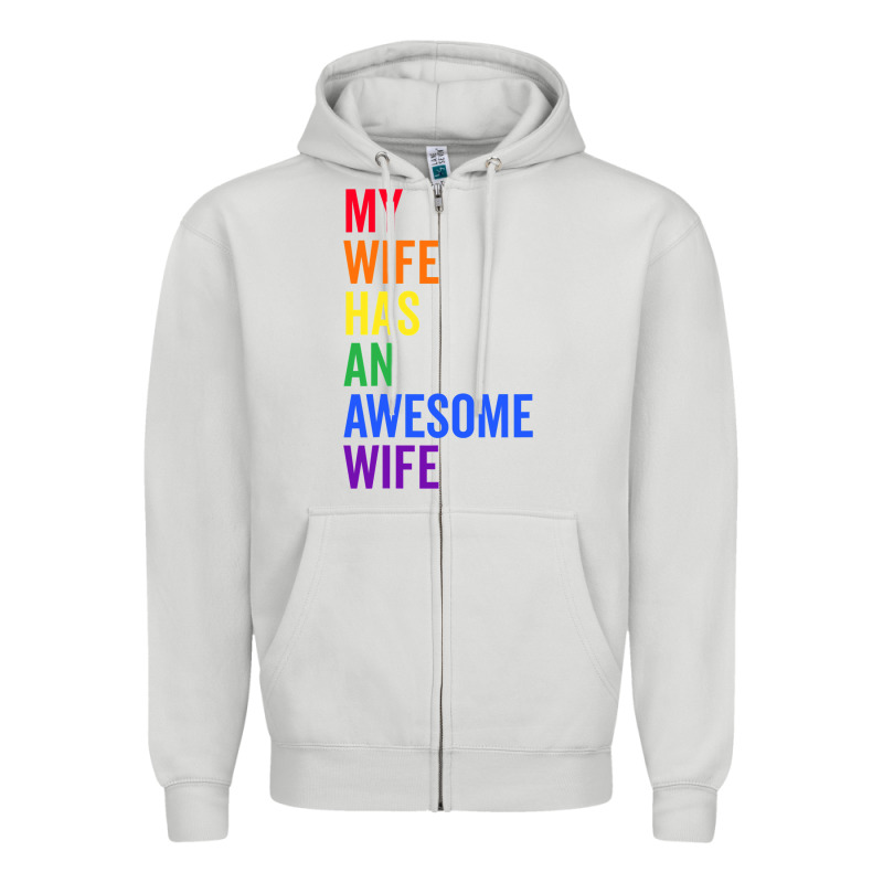 My Wife Has An Awesome Wife Funny Lesbian Wedding Gift T Shirt Zipper Hoodie by linhVisuals | Teevron