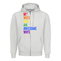 Dove Grey my wife has an awesome wife funny lesbian wedding gift t shirt Zipper Hoodie - linhVisuals