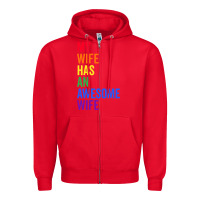 Red my wife has an awesome wife funny lesbian wedding gift t shirt Zipper Hoodie - linhVisuals