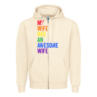 Sandshell my wife has an awesome wife funny lesbian wedding gift t shirt Zipper Hoodie - linhVisuals
