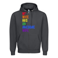 Smoke my wife has an awesome wife funny lesbian wedding gift t shirt Zipper Hoodie - linhVisuals