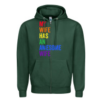 Sports Green my wife has an awesome wife funny lesbian wedding gift t shirt Zipper Hoodie - linhVisuals