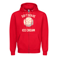 Red funny volleyball if you want a soft serve volleyball t shirt Zipper Hoodie - linhVisuals