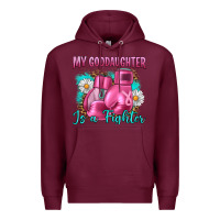 Burgundy Breast Cancer my Goddaughter is a fighter Premium Hoodie - Artiststas