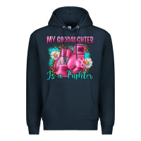 Navy Breast Cancer my Goddaughter is a fighter Premium Hoodie - Artiststas