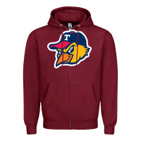 Burgundy suitable-toledo-mud-hens-worn Zipper Hoodie - linhVisuals