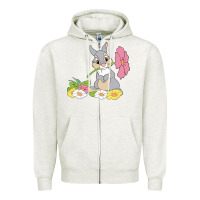 Oatmeal Heather thumper Zipper Hoodie - linhVisuals