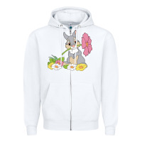 White thumper Zipper Hoodie - linhVisuals