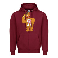 Burgundy gonzo fozzie Zipper Hoodie - linhVisuals