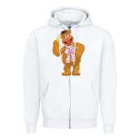 White gonzo fozzie Zipper Hoodie - linhVisuals