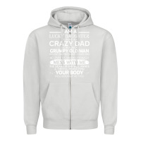 Dove Grey i am a lucky daughter i have a crazy dad grumpy old man t shirt Zipper Hoodie - linhVisuals