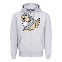 Heather Grey thumper Zipper Hoodie - linhVisuals