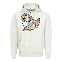 Oatmeal Heather thumper Zipper Hoodie - linhVisuals