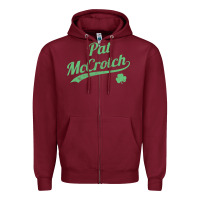 Burgundy pat mccrotch funny st. patrick's day long sleeve t shirt Zipper Hoodie - linhVisuals