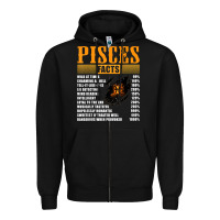 Black pisces facts t shirt pisces birthday gifts Zipper Hoodie - linhVisuals