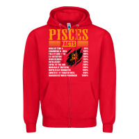 Red pisces facts t shirt pisces birthday gifts Zipper Hoodie - linhVisuals