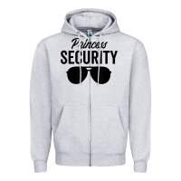 Heather Grey princess security dad boyfriend husband pregnancy t shirt Zipper Hoodie - linhVisuals