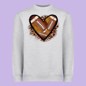 Heart Football Heavyweight Sweatshirt Designed By Jahusdesignshop