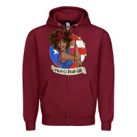 Burgundy puerto rican girl strong t shirt puerto rico pride boricua Zipper Hoodie - linhVisuals