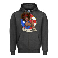Charcoal Heather puerto rican girl strong t shirt puerto rico pride boricua Zipper Hoodie - linhVisuals