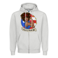 Dove Grey puerto rican girl strong t shirt puerto rico pride boricua Zipper Hoodie - linhVisuals